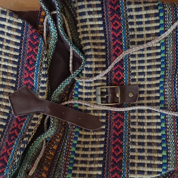 Bohemian woven multicolored backpack - Picture 4 of 11